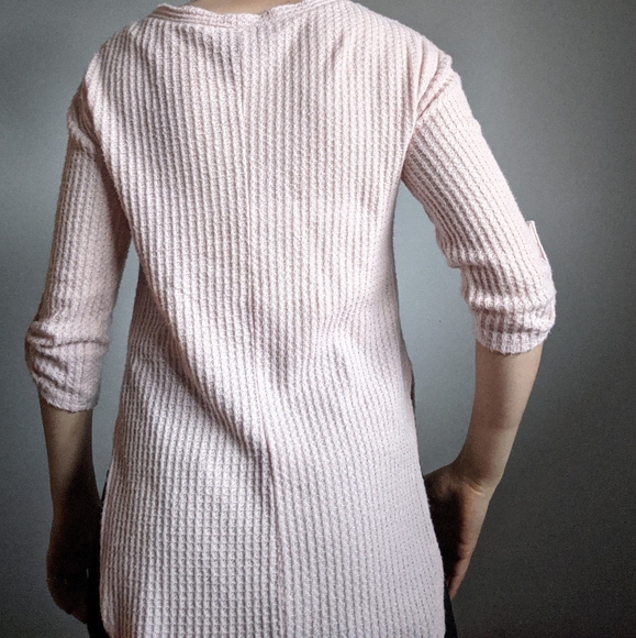 (2/$20) Light pink waffle knit cardigan - Picture 3 of 3